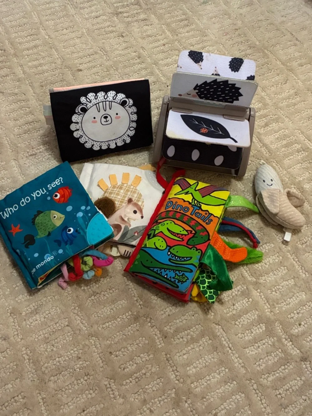 Assorted Soft Cloth Baby Books and Sensory Toys - Multi-Color